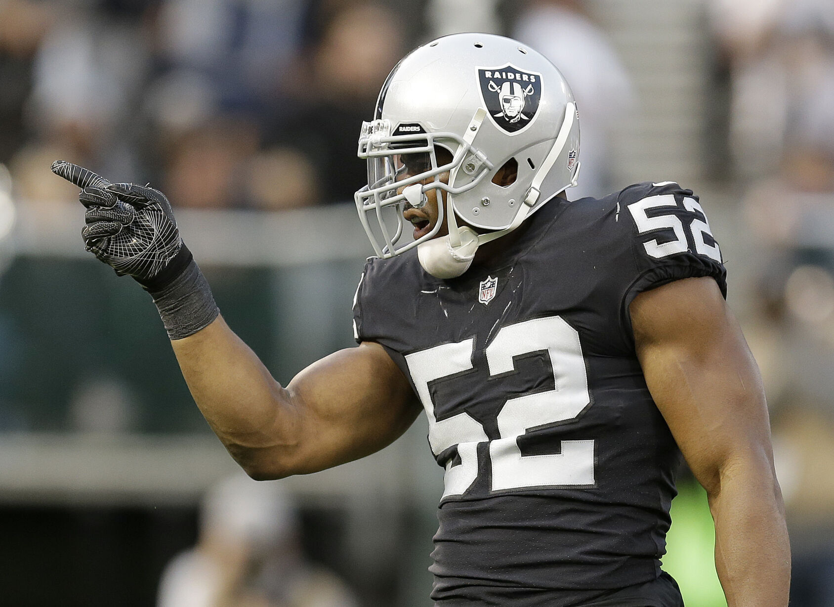 2016: Oakland’s Khalil Mack earns selection at two positions on AP All-Pro Team, a first